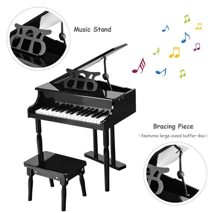 Classical Kids Piano, 30 Keys Wood Toy Grand Piano - GoplusUS