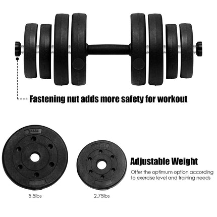 Adjustable Dumbbell Barbell Weight Pair 66 lbs - GoplusUS