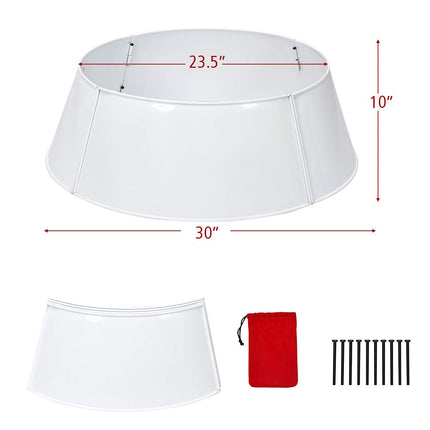 Galvanized Metal Christmas Tree Collar Easy Set Up, 30-Inch Diameter Base - GoplusUS