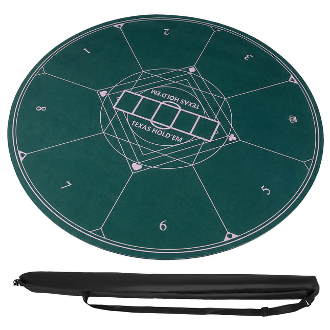 Goplus Round 40"/47"/55" Poker Mat | 8-Player Poker Table Top with Carrying Bag