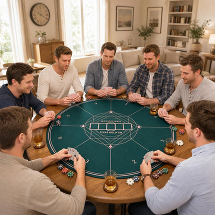 Goplus Round 40"/47"/55" Poker Mat | 8-Player Poker Table Top with Carrying Bag