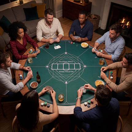 Goplus Round 40"/47"/55" Poker Mat | 8-Player Poker Table Top with Carrying Bag