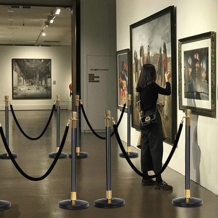 6pcs Stanchion Set, Crowd Control Barrier Stainless Steel Stanchion Posts Queue Pole - GoplusUS