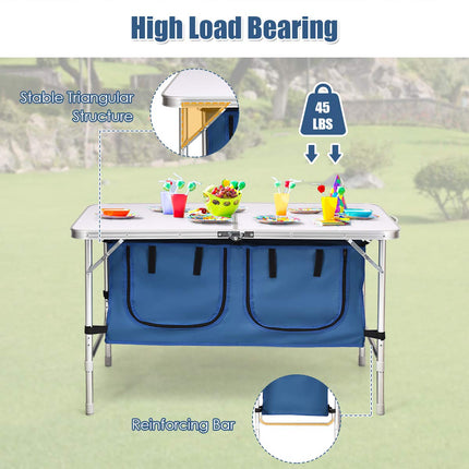 Folding Camping Table with Storage - GoplusUS