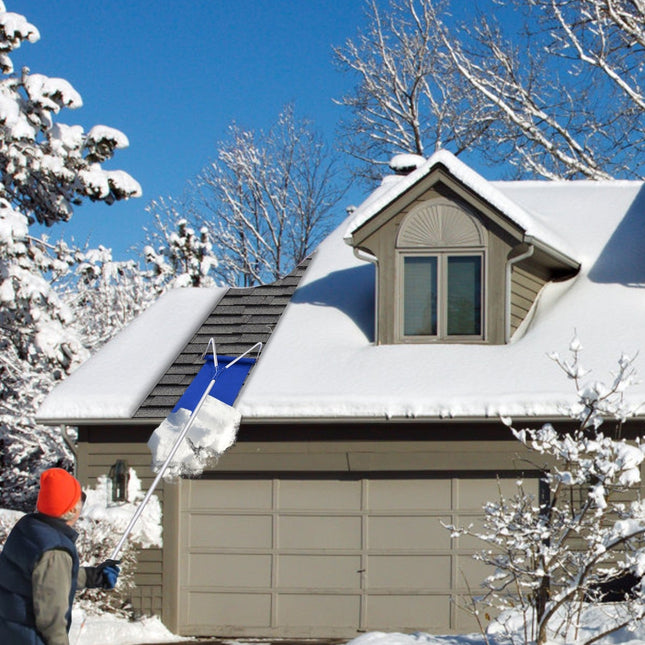 Roof Snow Rake Removal Tool 20 ft with Adjustable Telescoping Handle and Wheels