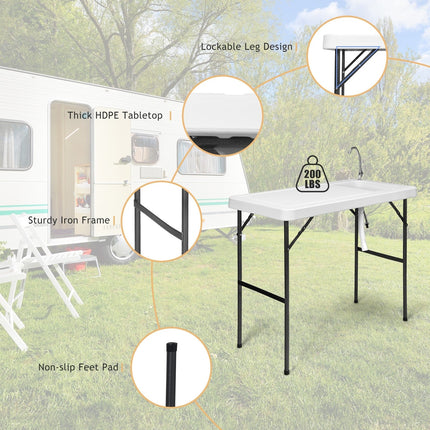 Portable Folding Table Fish Fillet Hunting Cleaning Cutting Camping Picnic Outdoor Gardening Table