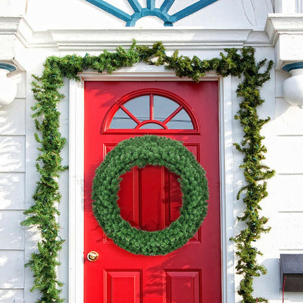 48" Pre-lit Cordless Artificial Christmas Wreath - GoplusUS