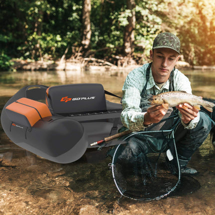 Inflatable Fishing Float Tube, with Storage Pockets - GoplusUS
