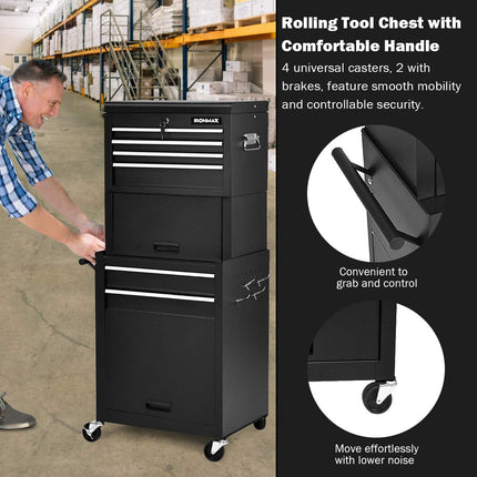 6-Drawer Rolling Tool Chest w/Riser - GoplusUS