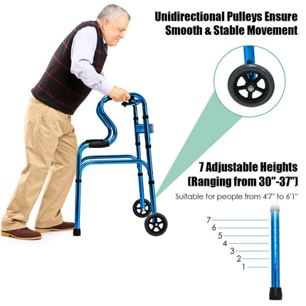 440LBS Foldable Standard Walker - GoplusUS