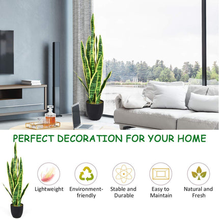 Artificial Snake Plant, 36" Fake Sansevieria - GoplusUS