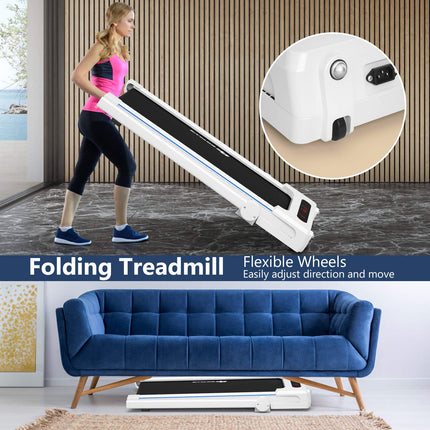 3-in-1 Treadmill with Large Desk, 2.25HP Superfit Folding Electric Treadmills - GoplusUS