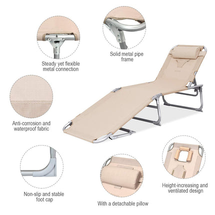 Adjustable Chaise Lounge Chair Recliner - GoplusUS
