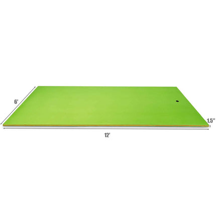 12' x 6' Floating Water Pad, 3-Layer Tear-Resistant XPE Foam Mat - GoplusUS
