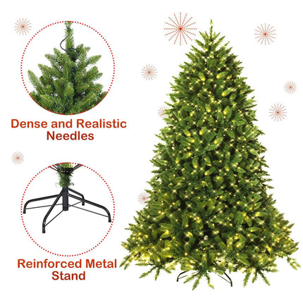 5ft Prelit Christmas Tree, Premium Hinged Artificial Fir Tree - GoplusUS