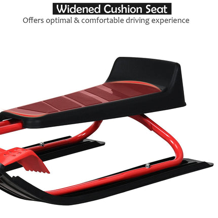 Ski Sled Slider Board with Steering Wheel - Goplus