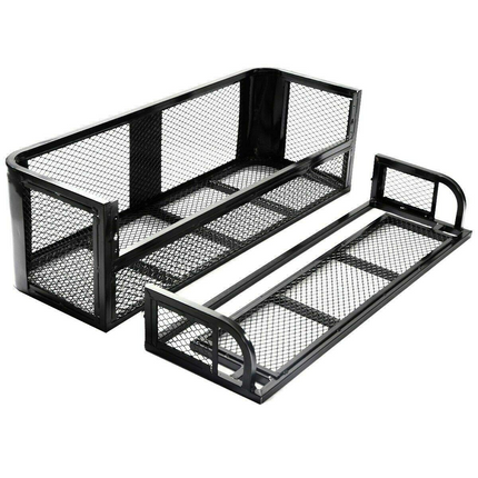 Goplus ATV/UTV Rear Drop Basket, Universal Cargo Basket w/Steel Mesh Surface (Black) - GoplusUS