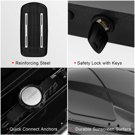Cargo Box, Waterproof Rooftop Cargo Carrier, Heavy Duty Roof Storage Box - GoplusUS