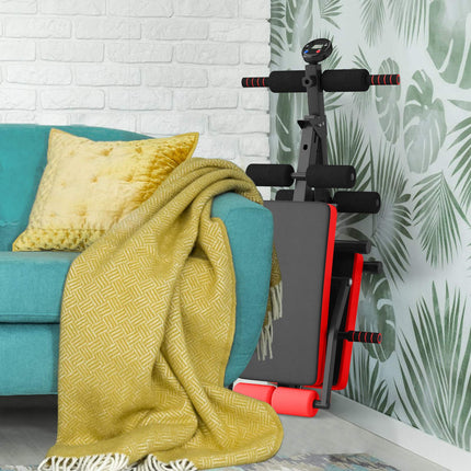 6 in 1 Adjustable Sit Up Bench, Foldable Utility Weight Bench - GoplusUS
