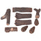 Ceramic Wood Gas Fireplace Log Set for Ventless (9 PCS/10 PCS) - GoplusUS