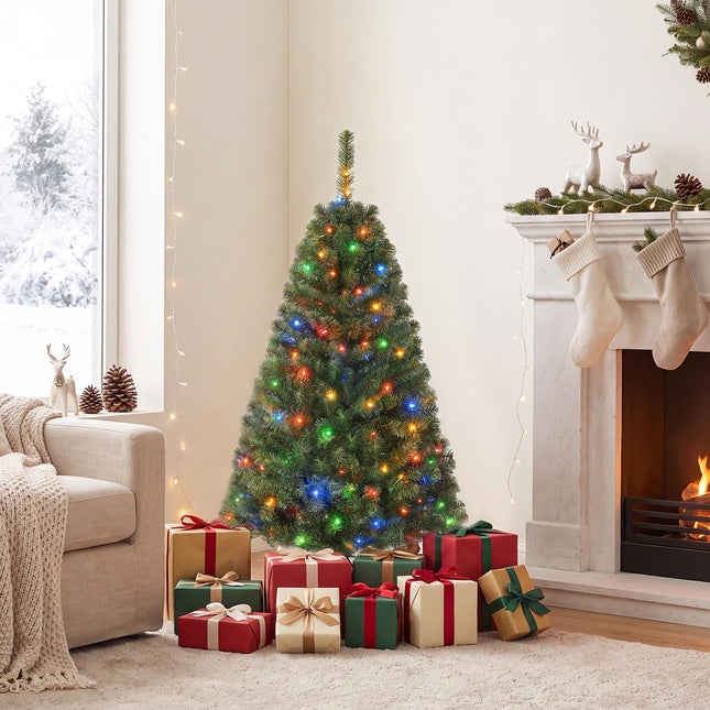 Goplus 4FT/5FT/7FT/8FT/9FT Artificial Christmas Tree | Holiday Decoration Tree with Foldable Metal Stand