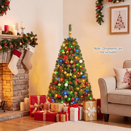 Goplus 4FT/5FT/7FT/8FT/9FT Artificial Christmas Tree | Holiday Decoration Tree with Foldable Metal Stand