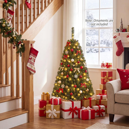 Goplus 4FT/5FT/7FT/8FT/9FT Artificial Christmas Tree | Holiday Decoration Tree with Foldable Metal Stand