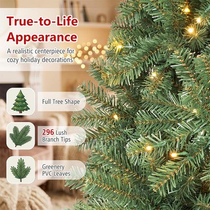 Goplus 4FT/5FT/7FT/8FT/9FT Artificial Christmas Tree | Holiday Decoration Tree with Foldable Metal Stand