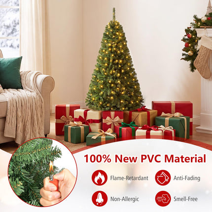 Goplus 4FT/5FT/7FT/8FT/9FT Artificial Christmas Tree | Holiday Decoration Tree with Foldable Metal Stand