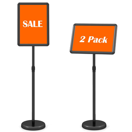 Goplus 11 x 17 Inch Sign Holder Stand with Snap-Open Frame & 360° Rotation