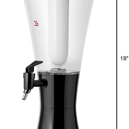 Beer Tower Dispenser 3L Cold Draft Beer Tower Beverage Dispenser with LED Lights & Removable Ice Tube - GoplusUS