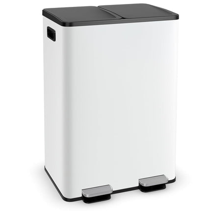 Goplus 16 Gallon/ (2x30L) Stainless Steel Trash Can, Kitchen Trash Bin