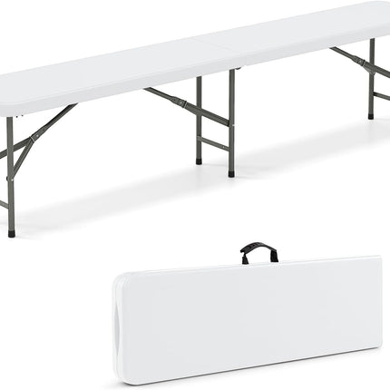 Goplus 6 Feet Plastic Folding Bench, Portable Foldable Bench Seat with 1320 LBS Capacity