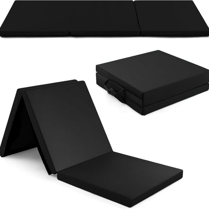Goplus Folding Gymnastics Mat, 6?ˉ x 2?ˉ x 2?ˉ?ˉ Thick Tri-Fold Exercise Tumbling Mat w/Carrying Handles