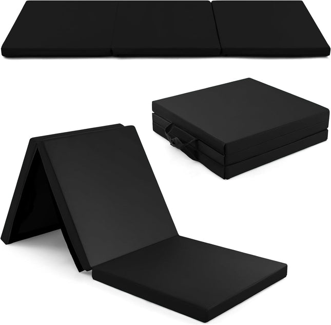 Goplus 6’ x 2’ x 2’’ Thick Tri-Fold Exercise Tumbling Mat w/Carrying Handles