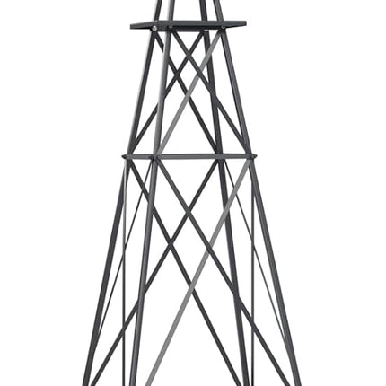 Goplus 8 ft Ornamental Windmill, All-Weather Metal Wind Mill w/ 4 Support Legs, Decorative Weathervane