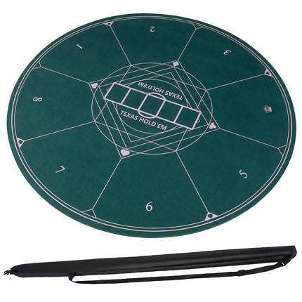 Goplus Round 40"/47"/55" Poker Mat | 8-Player Poker Table Top with Carrying Bag
