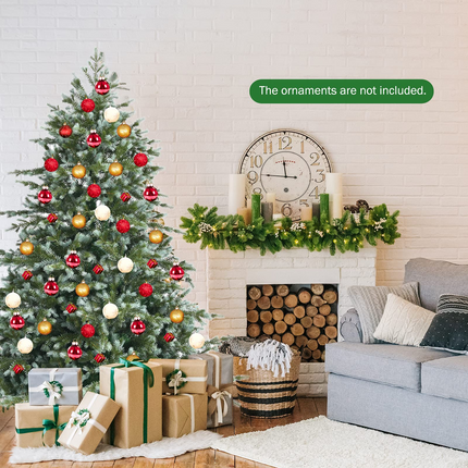 Goplus Artificial Christmas Tree, Metal Stand, Wintry Indoor Decoration for Holiday Festival - GoplusUS