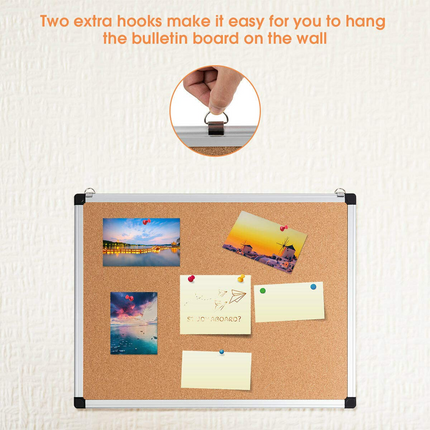 Cork Board, Bulletin Board, 18 x 24 3 Pack Aluminum Framed Cork Notice Pin Board Memo Board - GoplusUS