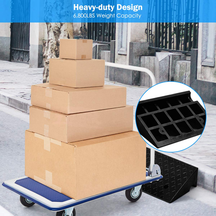 Goplus 2PCS Rubber Car Curb Ramps, 5" Rise Portable Lightweight Threshold Ramp Set - GoplusUS