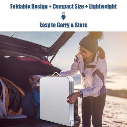 Folding Camping Table with Storage - GoplusUS