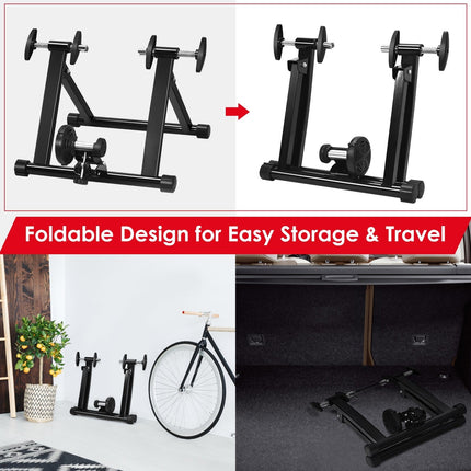 Bike Trainer Stand, Indoor Steel Exercise Bicycle Trainers with Magnetic Flywheel - GoplusUS