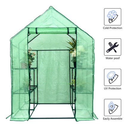 Greenhouse Indoor Outdoor Walk in Plant Gardening Green House 4.8" x 4.8" x 6.4" - GoplusUS