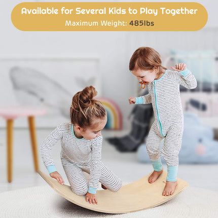 Wooden Balance Board Curvy Wobble Board