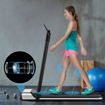 Ultra-Thin Electric Folding Treadmill, Installation-Free Design - Goplus
