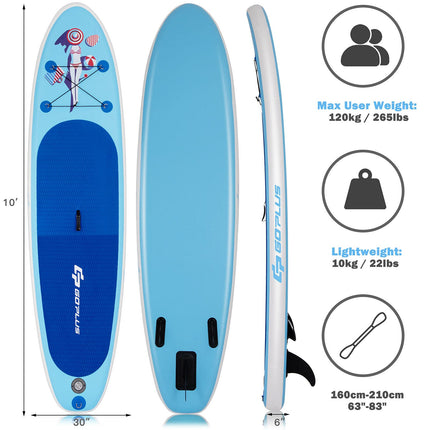 10/ 11FT Inflatable Stand up Paddle Board Latest Inkjet Process Anti-Fading - GoplusUS