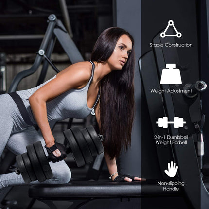 Adjustable Dumbbell Barbell Weight Pair 66 lbs - GoplusUS