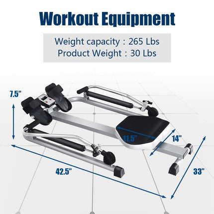 Goplus Hydraulic Rowing Machine Rower with LCD Monitor - GoplusUS