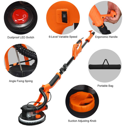 750W Drywall Sander 12 Sanding Disks & Carrying Bag (Foldable) - GoplusUS