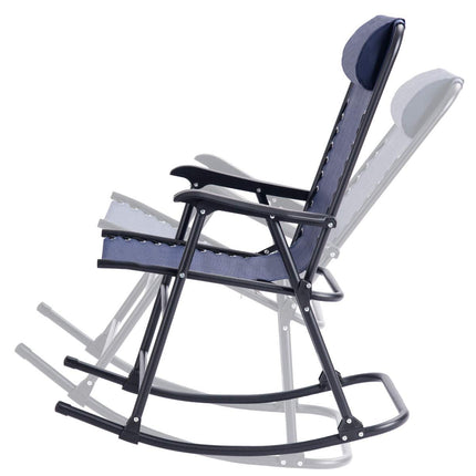 Folding Rocking Chair Recliner Headrest Patio Pool Yard Outdoor - GoplusUS
